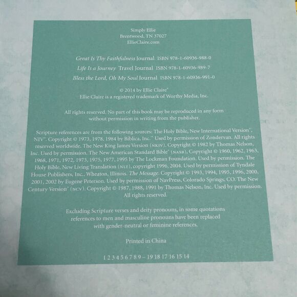 Ellie Claire Life is a Journey Travel Journal Diary w/ Bible Scriptures & Quotes - Picture 6 of 7